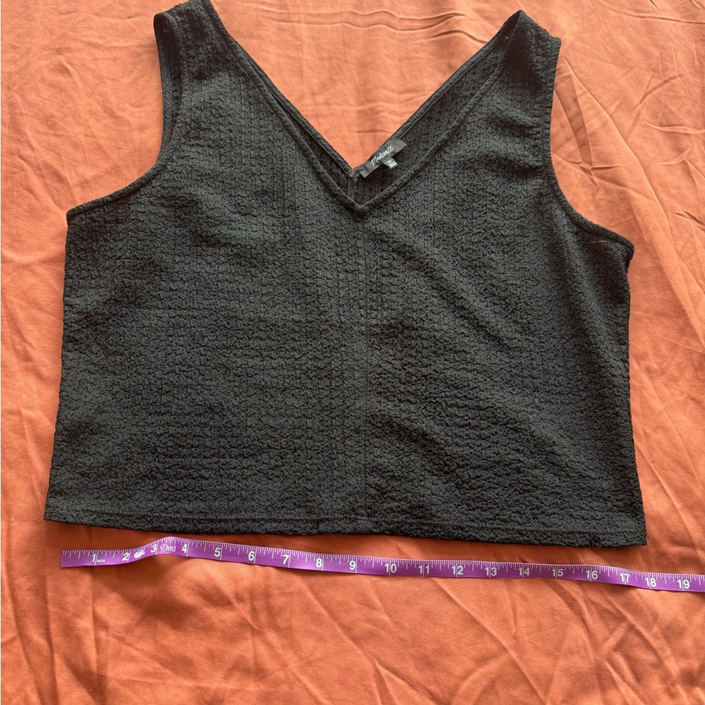 Madewell Black Textured Crop Tank